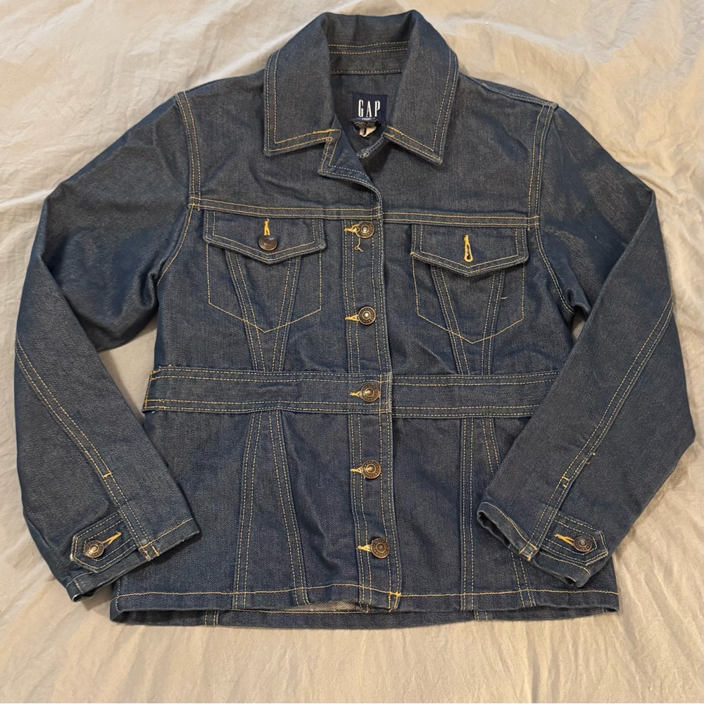 GAP Denim Button Up Jacket Girls Size Large (10) Dark Wash